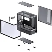 Jonsbo D200 Midi-Tower, mATX, Tempered Glass, Mini Temp Display - Black  6970620555058