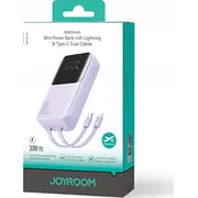 Joyroom Jr-Pbc06 Power Bank with Built-In Usb-C / Lightning Cables 30W 10000Mah - Purple  154668 6956116776473