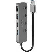 Lindy Hub Usb 3.0 On/Off es 4 Port szary  43309 4002888433099