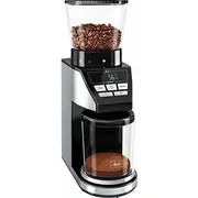Melitta 1027-01 Sst Bk elektryczny młynek do kawy Calibra ze stożkowym młynkiem i wyświetlaczem Lcd, a także zintegrowaną skalą, 39 ustawień mielenia, pojemność 375 g, 160, Black / stal nierdzewna  4006508221561