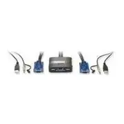 Levelone 2-Port Usb Vga cable Kvm switch, audio support  Kvm-0223 846359034729