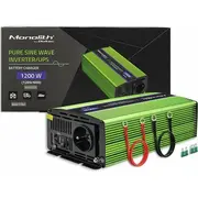 Qoltec Pure Sine Wave Inverter Monolith, 600W, 1200W  51941 5901878519418