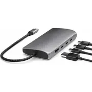Satechi Adapter Usb-C Multiport 8K / Usb-C, Hdmi, 3Xusb-A 3.2 Gen 2 10Gbps, Usb-A 1 5Gbps, Sd/Tf space gray  Sth137 879961008178