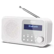 Sharp  Dr-P420Wh Tokyo Portable Digital Radio, Fm/Dab/Dab, Bluetooth 5.0, Usb or Battery Powered, Snowy White Radio 4974019204567