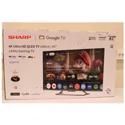 Sharp Sale Out.  43Hr7265E 43 108Cm Qled 144Hz 4K Ultra Hd Google Tv, Dolby Vision Iq, Atmos, Central Stand Smart Tv Black Damaged Packaging 43Hr7265Eso 2000001410646