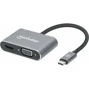 Adapter Av Manhattan Hub Usb-C 3.2 na 4K Hdmi Vga Usb-A Pd 87W  130691 766623130691