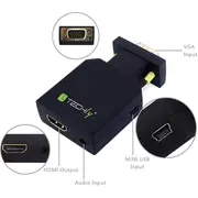 Adapter Av Techly Hdmi - D-Sub Vga  Jack 3.5Mm Black 026517 8054529026517