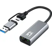 Adapter Usb Levelone Rj-45 - Usb-C  Usb-A Silver Usb-0423 4015867234372