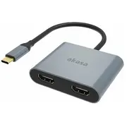 Akasa Usb-C - Hdmi x2 Gray  Ak-Cbca26-18Bk 4710679559735
