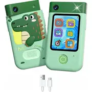Aparat cyfrowy Xrec Cyfrowy 48Mp Kamera 1080P Dla Dziecka Gry Latarka Mp3 Budzik  / Bls-I9 Green Dinozaur Sb8845 5904647823211