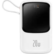 Baseus Qpow Digital Display Lightning Power Bank 10000Mah White  Bsu3860 6932172620592