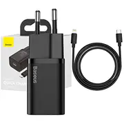 Baseus Super Si Quick Charger 1C 20W with 1M Usb-C to Lightning Cable Black  Tzccsup-B01 6953156230057 025068