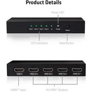 Club 3D Splitter Hdmi 4X, 4K60Hz, Uhd Csv-1380  8719214471002