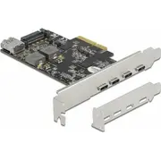 Delock Pci Express x4 card for 4 x Usb Type-C  1 Type-A - Superspeed 10 Gbps low profile form factor, controller 90059 4043619900596