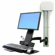 Ergotron Combo Arm der Serie 200 Black fuer Lcd bis 61Cm 24 Zoll Tastatur Maus Handballenauflage und Barcode Lesegeraet  45-230-200 0698833010565