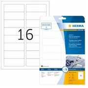 Herma Etykiety z nazwami, wyjmowane, A4, 88,9 x 33,8 mm, białe, wykonane jedwabiu octanowego, do druku - 4515  4008705045155