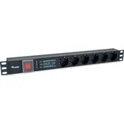 Listwa zasilająca Equip Steckdosenleiste 191He6Fach mit Schuko  Schalt Alu 333317 4015867236413