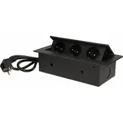 Orno Gniazda wpuszczane w blat 3X230V Czarne Or-Ae-1337/B  5901752486966