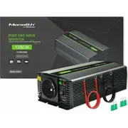 Przetwornica Qoltec napięcia Monolith  600W 1200W 24V na 230V Czysty Sinus 51937 5901878519371
