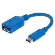 Adapter Usb Manhattan Usb-A - Usb-C Blue  353540 0766623353540
