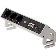 Bachmann Desk2 3Xschutzkontakt 2Xcat6 1Xhdmi 1Xusb 3.0 Zuleitung Gst18 0.2M Inox  902.502 4016514050642
