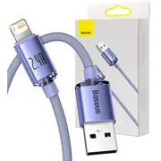 Baseus Crystal Shine cable Usb to Lightning, 2.4A, 2M Purple  Cajy000105 6932172602734 030326