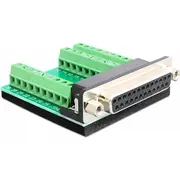 Delock Adapter 25-Pinowe D-Sub żeński  blok złącza 65317 4043619653171