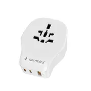 Gembird  Universal travel power adapter, 20 W Tpa-1A2C20-02-W 8716309134927