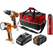 Graphite Zestaw narzędzizasilanie akumulatorem, 04-600-M4K, wiertarka/latarka/bateria/ładowarka/termos/torba, 18V, 6 elementów, Neo Tools  04-600-M4K 5907558462500