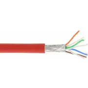 Inline Kabel instalacyjny S/Ftp, Pimf, Cat.6A, halogen free, 500Mhz, Red 100M 76899R  4043718201808