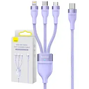 Kabel Usb 3W1 Baseus Flash Series 2, Usb-C  micro Lightning, 100W, 1.5M Fioletowy Cass030205 6932172608798 034558