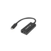 Lanberg  Usb-C M 3.1 to Displayport F Adapter cable 15Cm, Black Ad-Uc-Dp-01 5901969418491