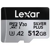Lexar 512Gb microSDXC Professional Silver Plus Uhs-I A2 V30 U3 4K  Lmssipl512G-Bnang 843367135356 Sflxrmd512Sipl1