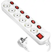 Listwa zasilająca Orno Multiswitch przeciwprzepięciowa 6 gniazd 1.5 m White Orae13162Gs/1,5M  5900378655732