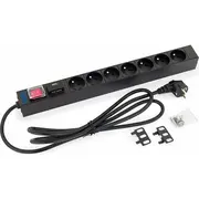 Listwa zasilająca Triton 7 gniazd 2 m czarna Rab-Pd-X11-A1  8595105052099