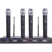 Mikrofon Azusa Pll-400 Uhf 4 kanały mikrofony do ręki  Lec-Mik0116-4 5901436747680