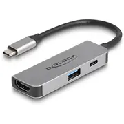 Adapter Av Delock Usb Type-C do Hdmi 4K 60 Hz z Typ-A i Pd 95 W  61063 4043619610631