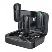 Devia mikrofon do telefonu Kintone Lightning bezprzewodowy podwójny krawatowy Black  M8-2-L 6938595387234