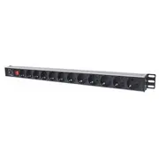 Intellinet Vertical Rackmount 12-Output Power Distribution Unit Pdu, Eu Cee 7/3 Outlets, With On/Off  and Overload Protection, Built-In 1.8M Cord with 7/4 Plug 714044 766623714044 Lipitlrak0004