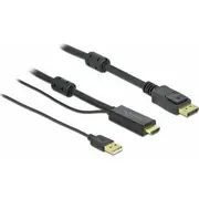 Kabel Delock Displayport - Hdmi 2M Black 85964  4043619859641