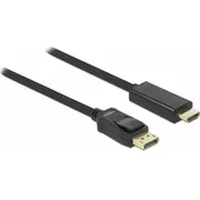 Kabel Delock Displayport - Hdmi 3M Black 82435  4043619824359