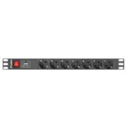 Lanberg Pdu 19 1U 16A 7X Schuko 2M black power strip  Pdu-07F-0200-Bk 5901969414479 Ups-Lis-Lbg-002