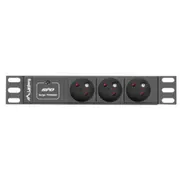 Lanberg  Power Distribution Unit Pdu 10 1U 16A 2M 3X French Outlets Pdu-03E-0200-Bk 5901969416770