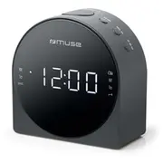 Muse  Dual Alarm Clock radio Pll M-185Cr Aux in Black 3700460202415