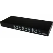 Startech.com 16 Port 1He Usb Vga Kvm  mit Osd zur Rack-Montage inkl. Kabeln - 16-Fach Rackmount Umschalter Schwarz Sv1631Dusbuk 0065030840828