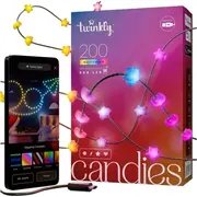 Lampki choinkowe Twinkly Candies - 200 w kształcie gwiazd Rgb Leds, Green przewód, Usb-C  Twks200Rgb-G 8053614841226