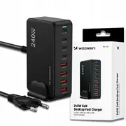 charger Wozinsky Stacja ładująca 240W Gan Qc3 - czarna  5907769385087