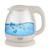 Adler  Kettle Ad 1283C Electric 900 W 1 L Glass 360 rotational base Cream 1283 cream 5902934833394
