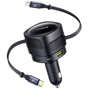 Baseus Enjoyment Max car charger with Usb-CLightning cables and Usb-AUsb-C ports 90W Black  C00035507121-02 6932172682583 074729