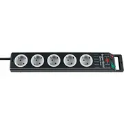 Brennenstuhl 1153380115 rozgałęziacz 2,5 m 5 x gniazdo sieciowe Black, Gray 